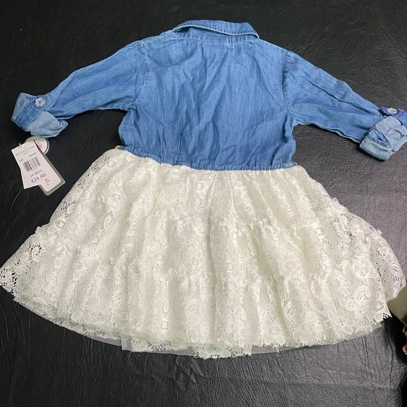NWT - Little Lass Lace & Denim Dress with bottoms (2 piece) - 24M - Picture 2 of 6